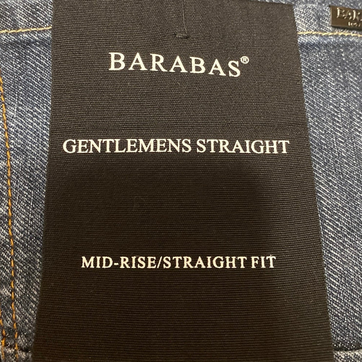 NEW Barabas Men's Blue Straight Leg Mid Rise Medium Wash Denim Jeans Size 38