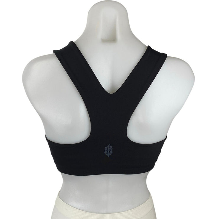 Free People Women's Black Sleeveless Racerback Sports Bra Crop Tank Top Size XS