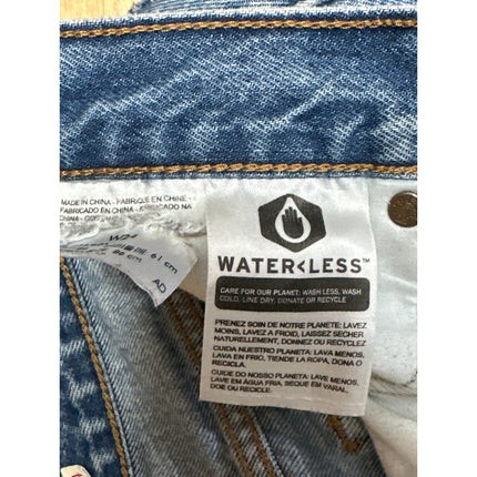 Levi's Wedgie Women's Blue Mid Rise Frayed Raw Hem Skinny Denim Jeans Pants 24