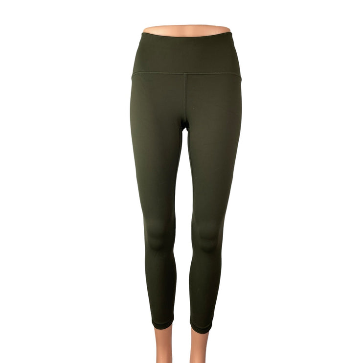 Lululemon Green Mid Rise Skinny Yoga Gym Athletic Activewear Leggings Pants Sz 6