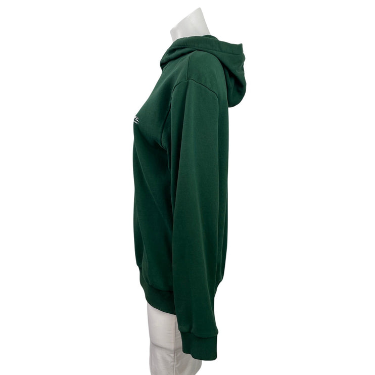 A.P.C Womens Green Long Sleeve Hoodie Hooded Pullover Sweater Sweatshirt Top M
