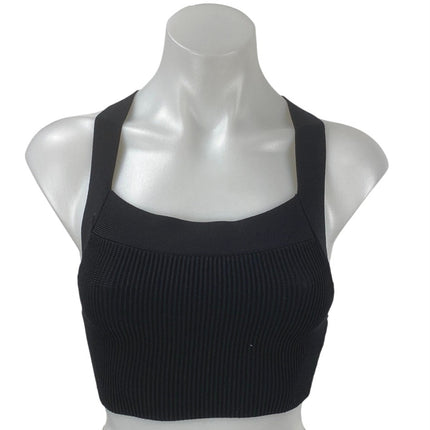 Aritzia Babaton Black Sculpt Knit Yoga Gym Athletic Activewear Crop Tank Top XS