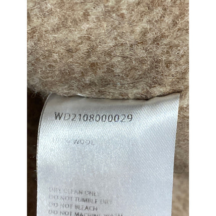 Lattelier 100% Wool Women's Beige Notched Collar Long Sleeve Over Coat Jacket L