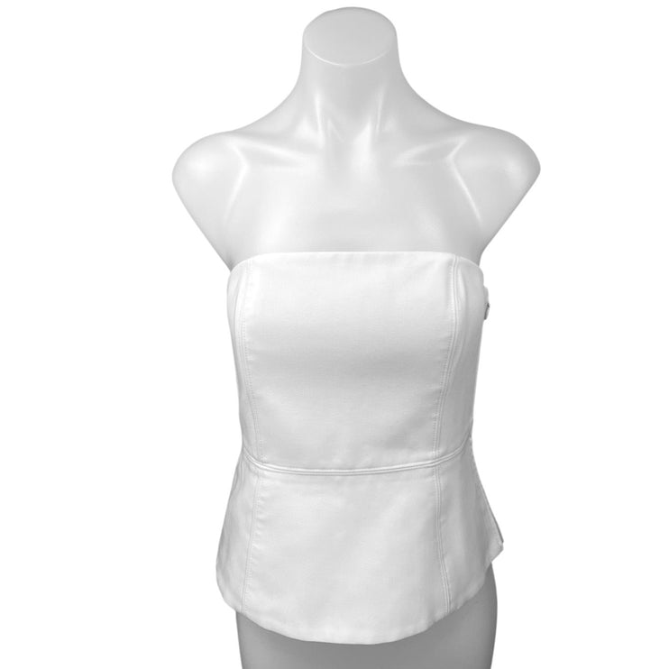 Club Monaco White Sleeveless Structured Strapless Bustier Corset Tube Top Size S