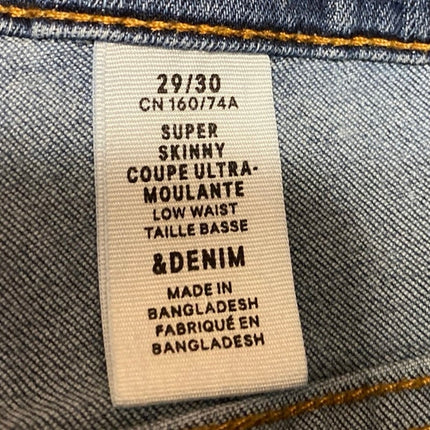 &Denim Women's Blue Medium Wash Low Waist Skinny Casual Denim Jeans Size 29/30