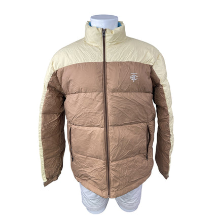 ETC Rarewear Color Block Quilted Long Sleeve Full Zip Puffer Coat Jacket Size L