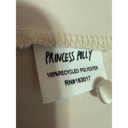 NEW Princess Polly Beige Silk Satin Asymmetric Midi Straight Pencil Slip Skirt 6