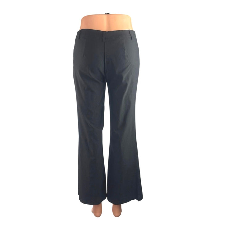 Princess Polly Women's Black High Waisted Bootcut Flare Trousers Dress Pants 10