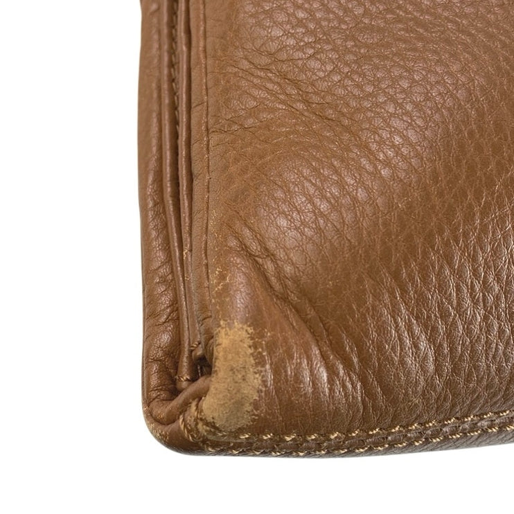 Michael Kors Women's Brown Pebbled Leather Double Zip Adjustable Crossbody Bag