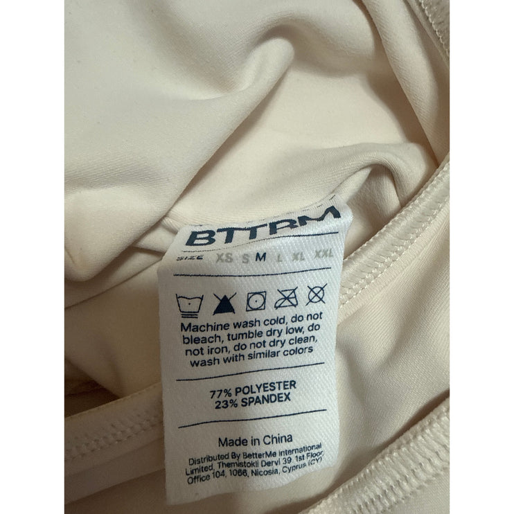 BTTRM BetterMe Ivory Athletic Activewear Sculpt Zip Up Catsuit Romper Jumpsuit M