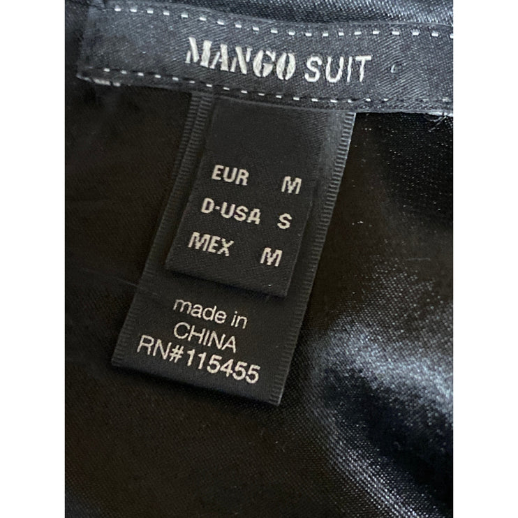 Mango Suit Women's Black Ostritch Marabou Feather Cardigan Vest Gilet Bolero M
