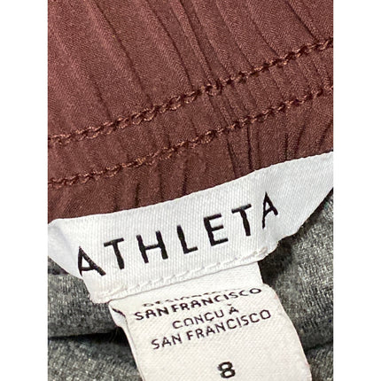 Athleta Brooklyn Textured Lined Women's Brown Travel Jogger Sweat Pants Size 8