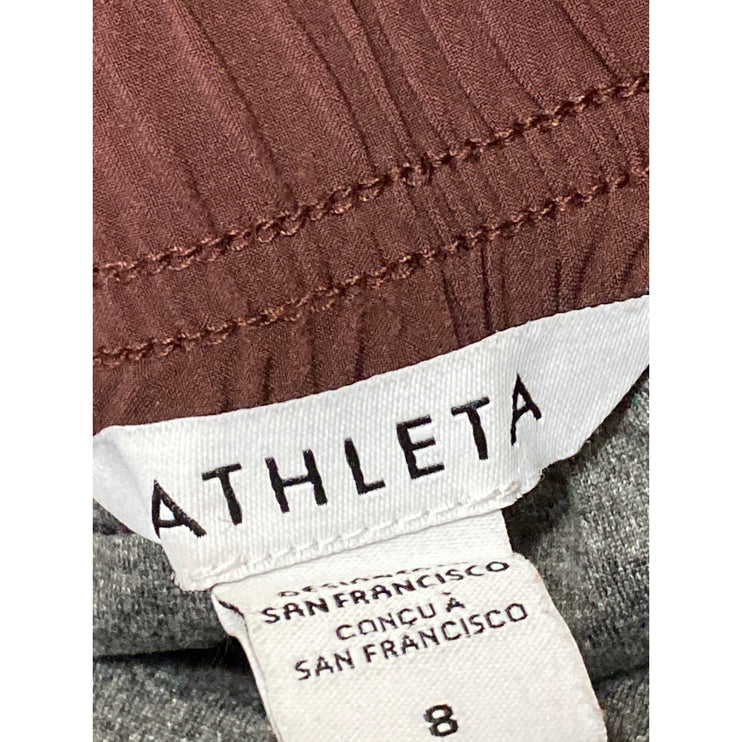 Athleta Brooklyn Textured Lined Women's Brown Travel Jogger Sweat Pants Size 8