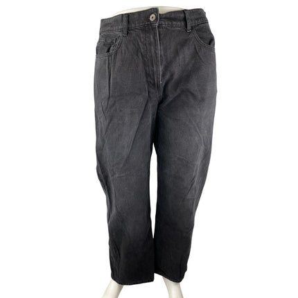 Collusion Women's Black Washed High Waisted Straight Leg Denim Jeans Size 34x32