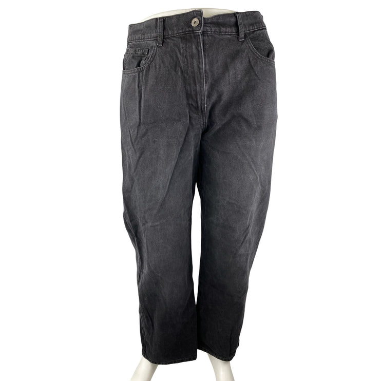 Collusion Women's Black Washed High Waisted Straight Leg Denim Jeans Size 34x32