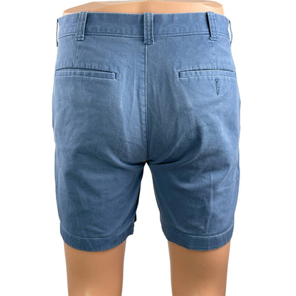 J. Crew Men's Blue Beige High Waisted Casual Straight Chino Khaki Shorts Size 30