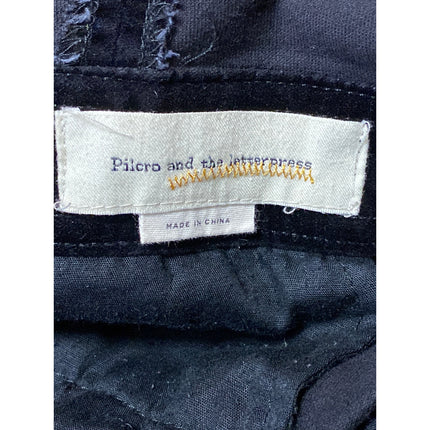 Pilcro and the Letterpress Black Velvet Velour Wide Leg Romper Jumpsuit Size 29