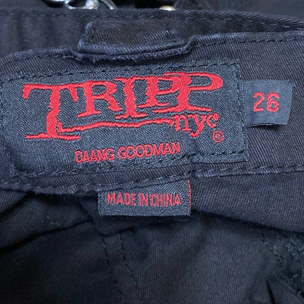 Tripp NYC Studded Bondage Men's Black Studded Zipper Straight Trousers Pants 26