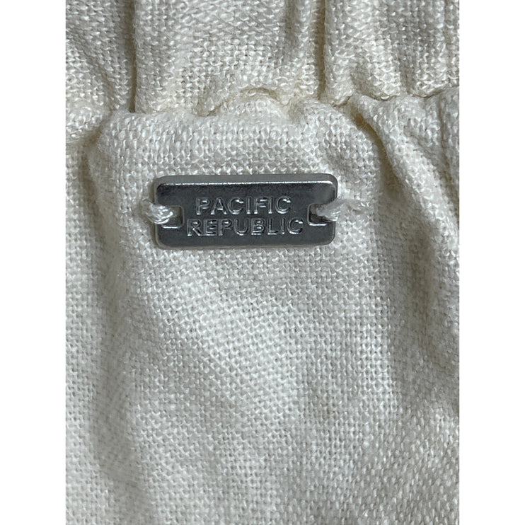 Pacific Republic Women's White High Waisted Tie Wide Leg Trousers Pants Size M