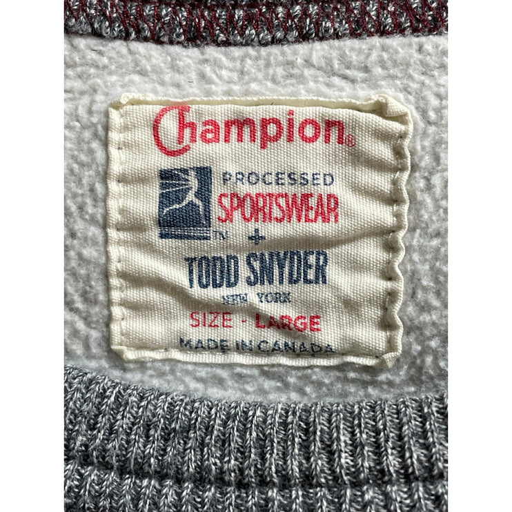 Champion Men's Gray Fleece Lined Pocket Shirt Sleeve Crew T Shirt Tee Top Size L