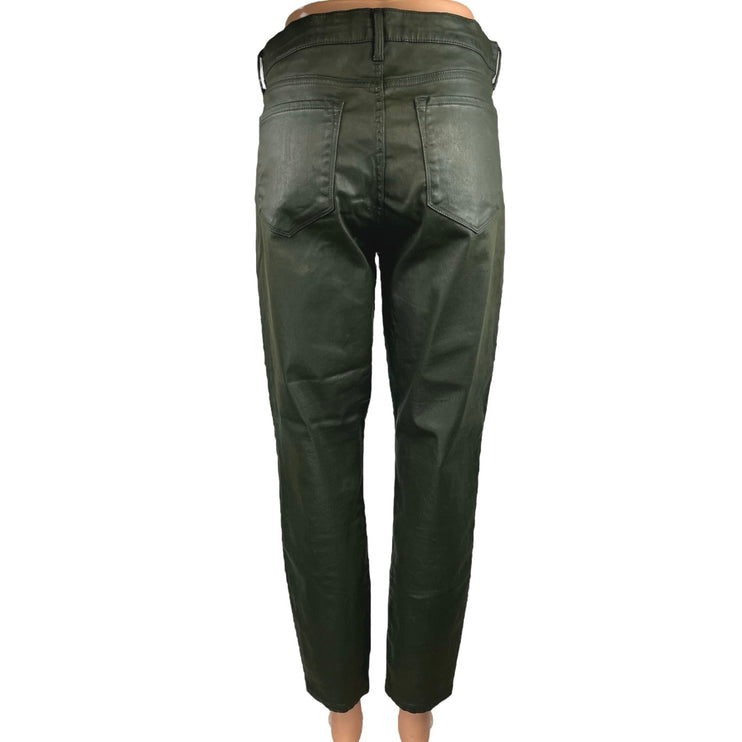 Banana Republic Black Faux Vegan Leather Skinny Mid Rise Trousers Pants Size 29