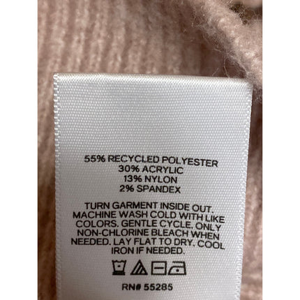 Express Women's Pink Waffle Knit Hoodie Hooded Long Sleeve Sweater Top Size S