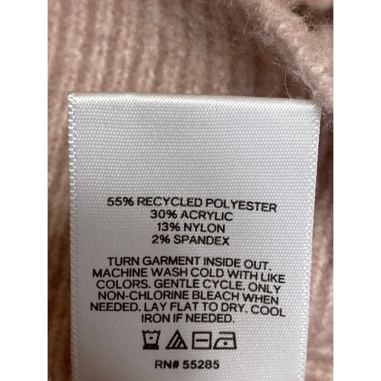 Express Women's Pink Waffle Knit Hoodie Hooded Long Sleeve Sweater Top Size S