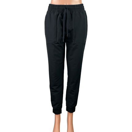Asics Women's Black High Rise Drawstring Workout Athletic Jogger Pants Size S