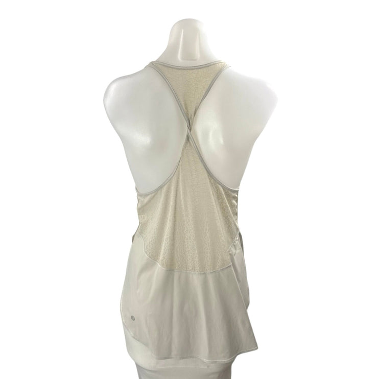 Lululemon Women's Beige Racerback Scoop Neck Yoga Gym Athletic Tank Top Size 6