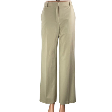 Aritzia Babaton Womens Beige High Waisted Wool Straight Trouser Dress Pants Sz 2