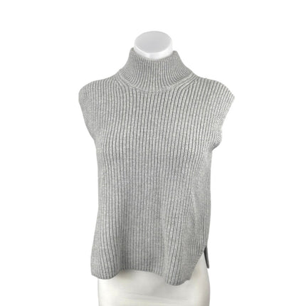 Abercrombie & Fitch Gray Ribbed Knit Turtleneck Sleeveless Sweater Vest Top XXS