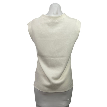 Oak + Fort Cream Ivory Sleeveless V Neck Button Down Vest Cardigan Sweater XXS