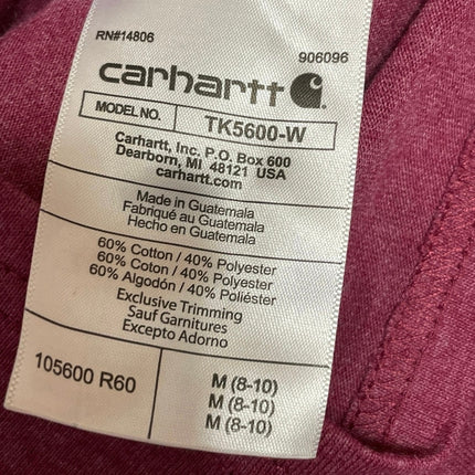 NEW Carhartt Womens Maroon Logo Graphic Loose Fit Short Sleeve T Shirt Tee Top M