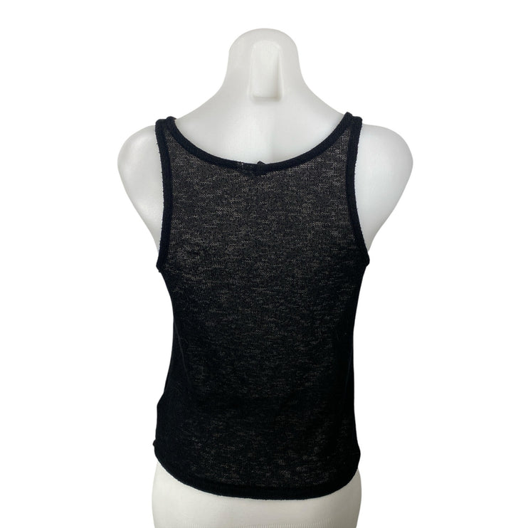 H&M Divided Black Graphic Print Scoop Neck Sleeveless Crop Cami Tank Top Size S
