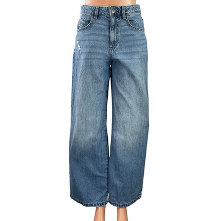 Cotton On Women's Blue High Rise Relaxed Wide Leg Baggy Denim Jeans Size 26