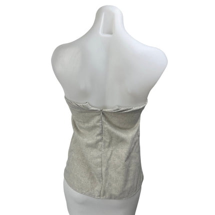 WeWoreWhat Women's Beige Sleeveless Strapless Zip Bandeau Tube Tank Top Size 0