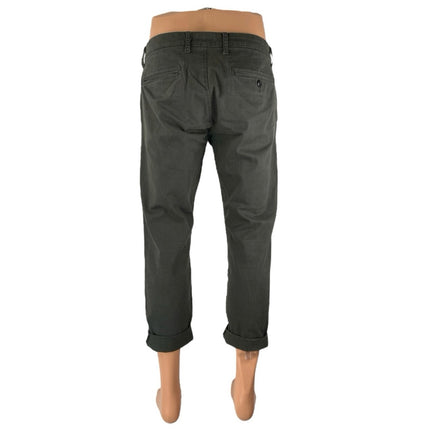 J.Crew Men's Gray Black Stretch Mid Rise Straight Chino Trousers Pants Size 32