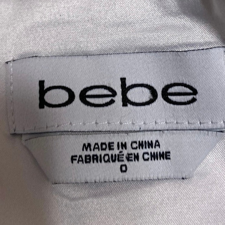 Bebe White Sleeveless Keyhole Cutout Backless Zipper Mini A-Line Dress Size 0