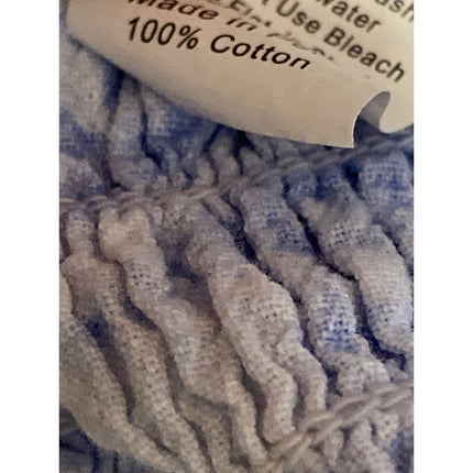 Cotton Natural Blue Tie Dye Smocked Strapless Ruffle Tiered Mini Dress Size S