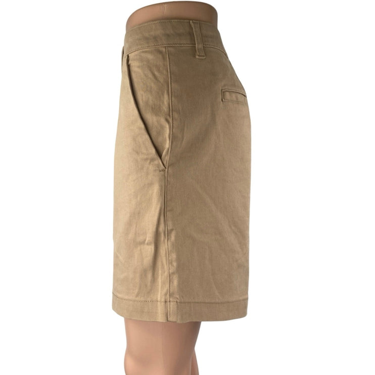NEW Banana Republic Tan Khaki High Waisted Wide Leg Mini Casual Shorts Size 14