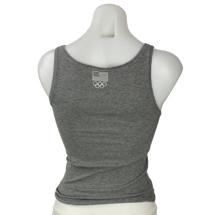 SKIMS Team USA Women's Gray Sleeveless Graphic Print Ribbed Knit Tank Top Size M