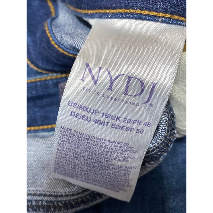 NYDJ Barbara Bootcut Women's Blue High Rise Dark Wash Flare Denim Jeans Size 16