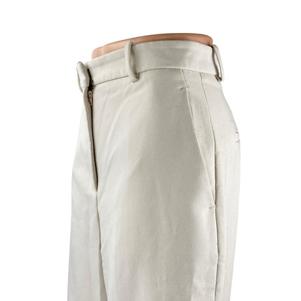 Zara Women's White High Waisted Wide Leg Baggy Trousers Dress Pants Size S