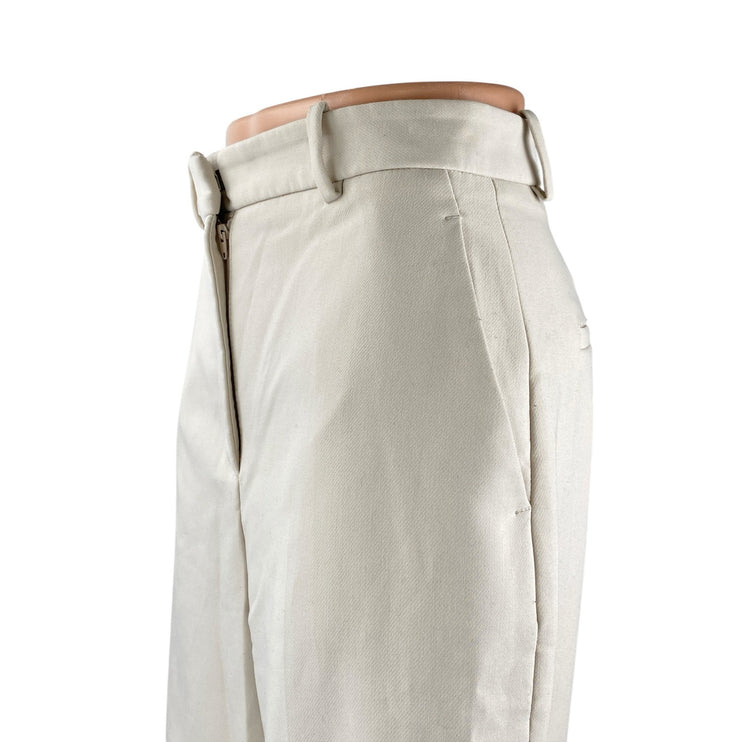 Zara Women's White High Waisted Wide Leg Baggy Trousers Dress Pants Size S