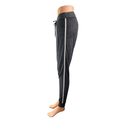 Topshop Gray Rib Knit Drawstring Skinny Tapered Leg Joggers Trousers Pants Sz 6