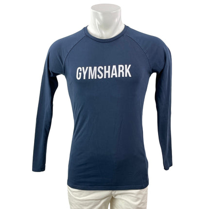 Gymshark Apollo Women's Blue Long Sleeves Logo Print Crew Neck Tee T-shirt Top S