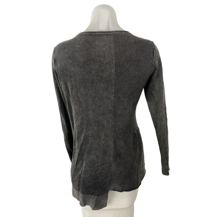 M. Rena Women's Black Washed Asymmetric Long Sleeve Tunic Blouse Top Size S
