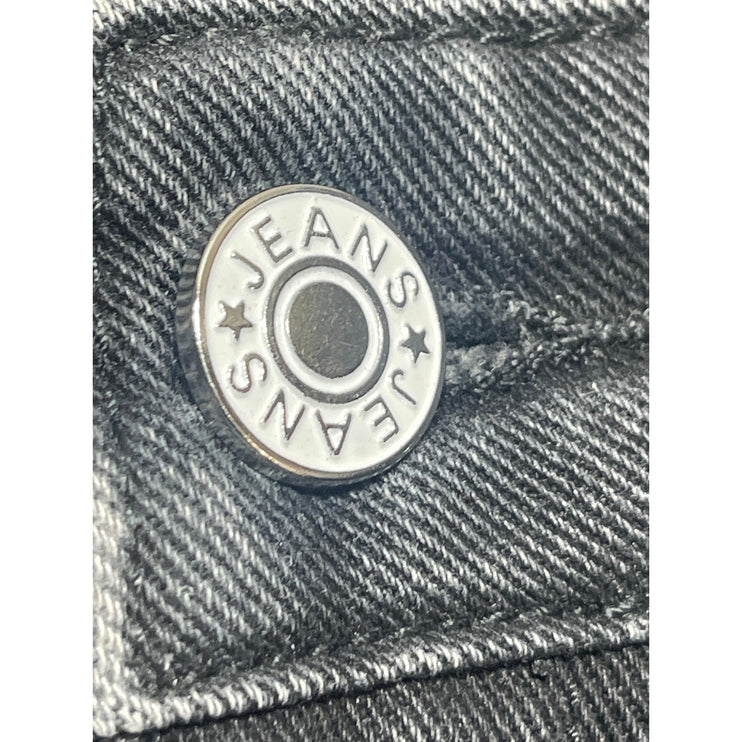 Women's Black High Rise Carrot Barrel Baggy Wide Leg Denim Jeans Pants Size S