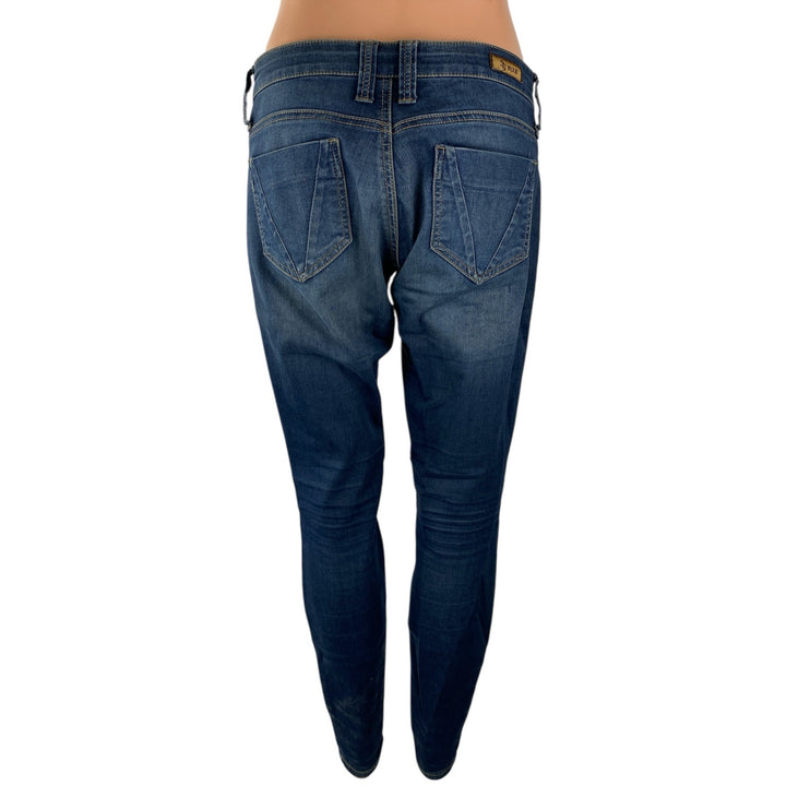 STS Blue Women's Blue Dark Wash Mid Rise Y2k Casual Skinny Denim Jeans Size 5