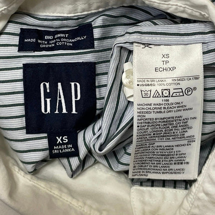 GAP Womens Blue White Long Sleeves Pinstripe Wide Cuff Button Down Shirt Top XS